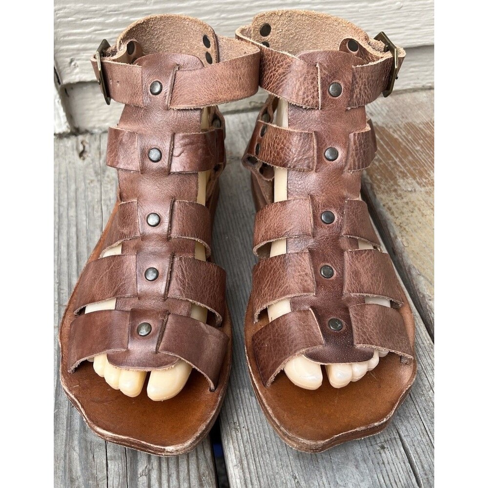 Bed Stu Free People Artemis Women's 6.5 Brown Leather Gladiator Sandals - Picture 4 of 13